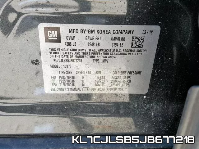 KL7CJLSB5JB677218 фото 2