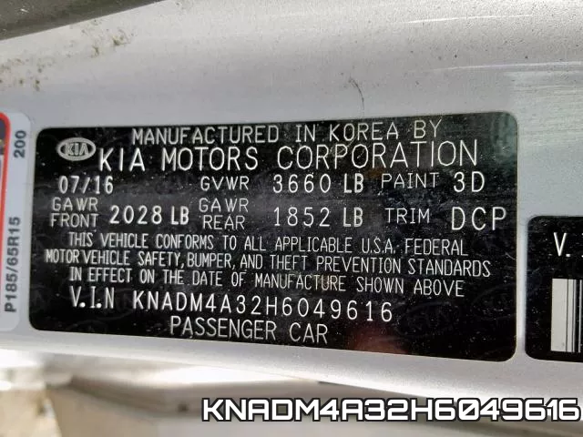 KNADM4A32H6049616 фото 2