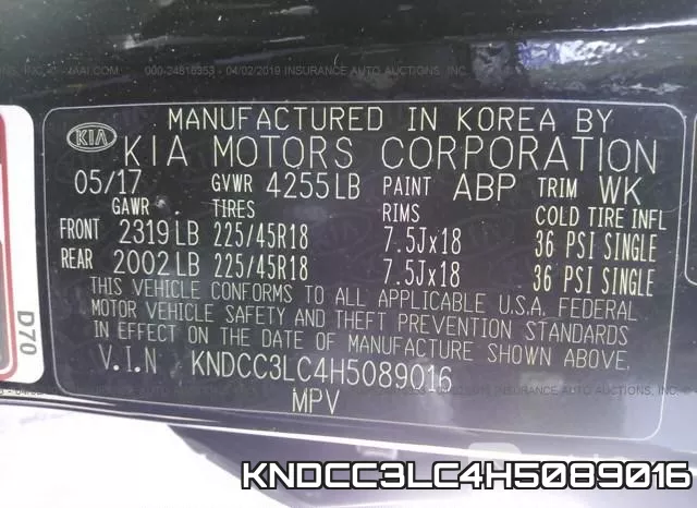 KNDCC3LC4H5089016 фото 10