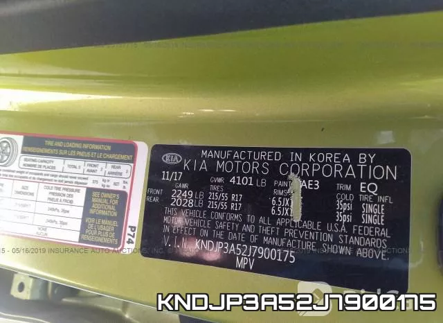 KNDJP3A52J7900175 фото 10