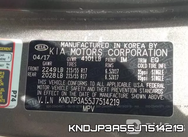 KNDJP3A55J7514219 фото 10