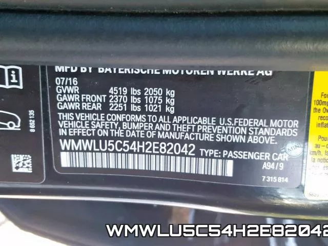 WMWLU5C54H2E82042 фото 2