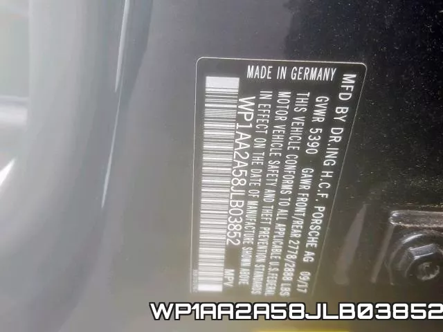 WP1AA2A58JLB03852 фото 2