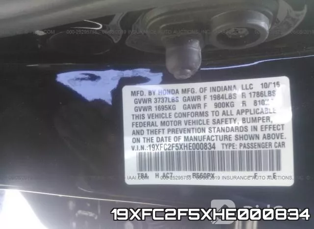 19XFC2F5XHE000834 фото 10