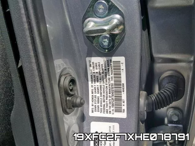 19XFC2F7XHE078791 фото 2
