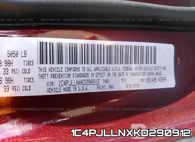 1C4PJLLNXKD290912 фото 10