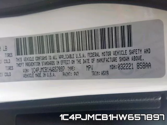 1C4PJMCB1HW657897 фото 2