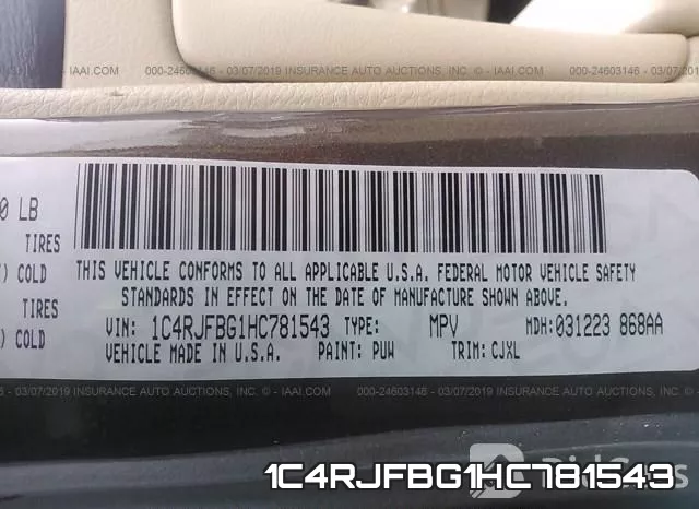 1C4RJFBG1HC781543 фото 10