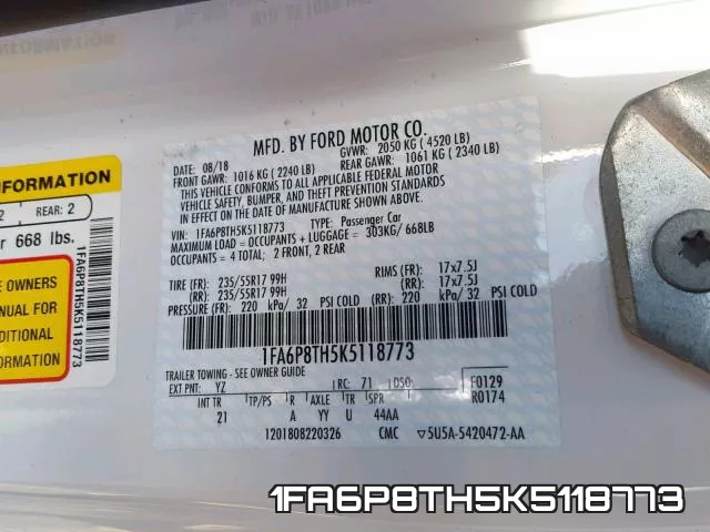 1FA6P8TH5K5118773 фото 2