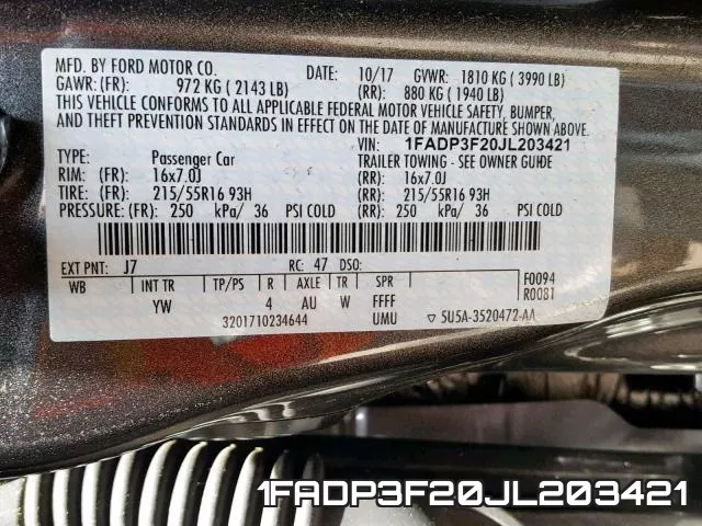 1FADP3F20JL203421 фото 2
