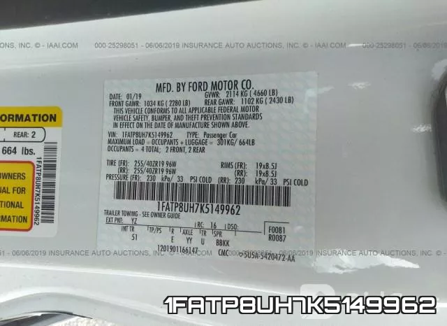 1FATP8UH7K5149962 фото 10
