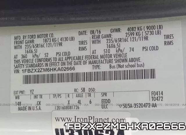 1FBZX2ZM6HKA02666 фото 10