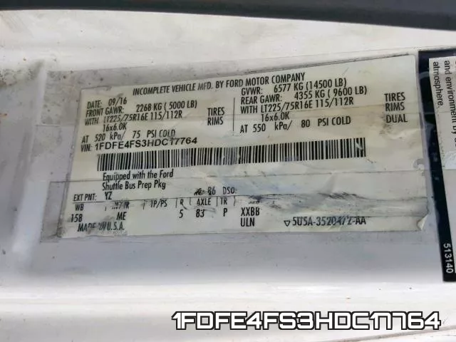 1FDFE4FS3HDC17764 фото 2