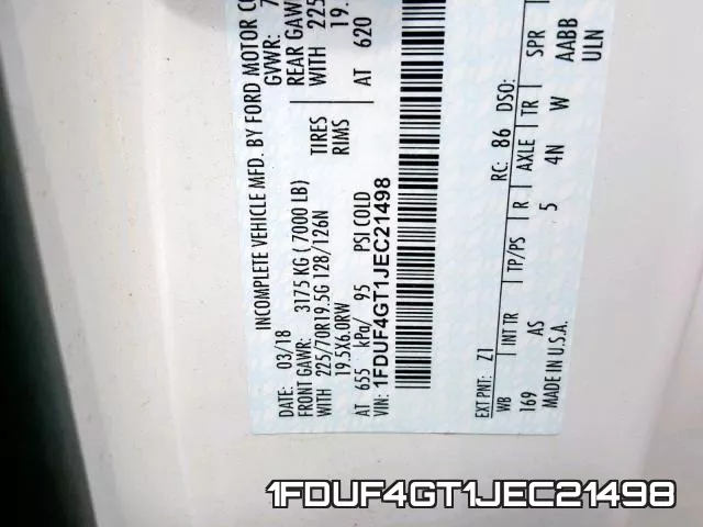 1FDUF4GT1JEC21498 фото 2