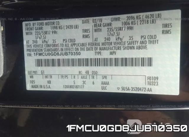 1FMCU0GD8JUB70350 фото 10