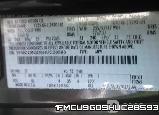1FMCU9GD9HUC28593 фото 10