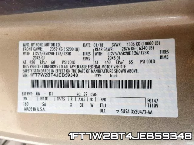 1FT7W2BT4JEB59348 фото 2