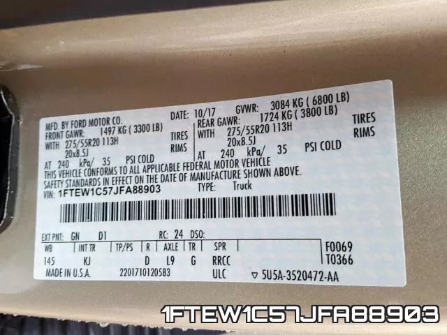 1FTEW1C57JFA88903 фото 2