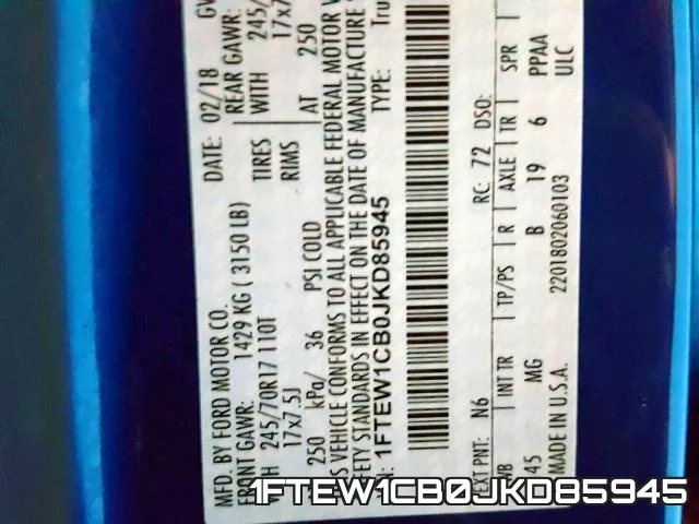 1FTEW1CB0JKD85945 фото 2