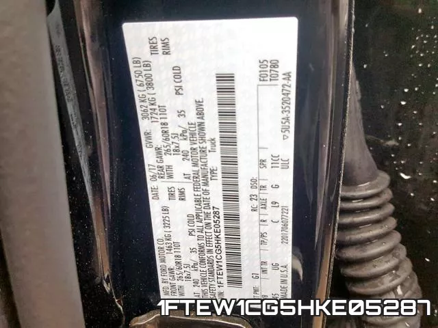 1FTEW1CG5HKE05287 фото 2