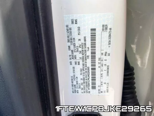 1FTEW1CP8JKE29265 фото 2