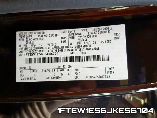 1FTEW1E56JKE56704 фото 2