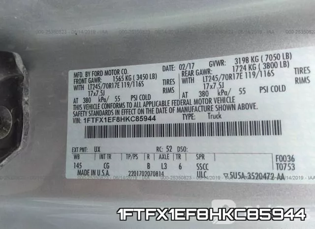 1FTFX1EF8HKC85944 фото 10