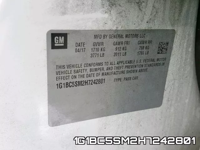 1G1BC5SM2H7242801 фото 2