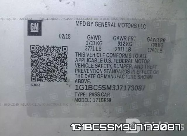 1G1BC5SM3J7173087 фото 10