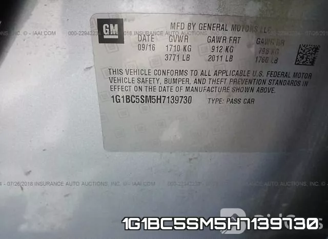 1G1BC5SM5H7139730 фото 10
