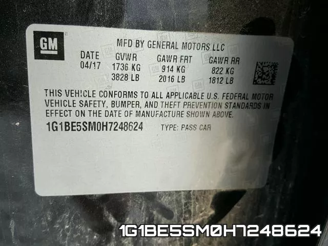 1G1BE5SM0H7248624 фото 2