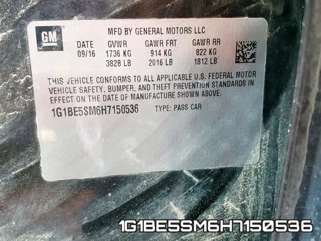 1G1BE5SM6H7150536 фото 2