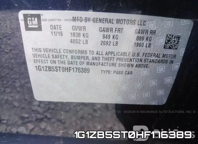1G1ZB5ST0HF176389 фото 10