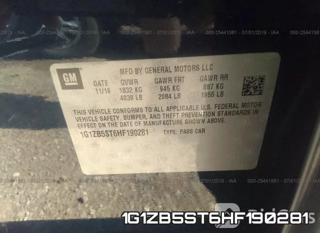 1G1ZB5ST6HF190281 фото 9