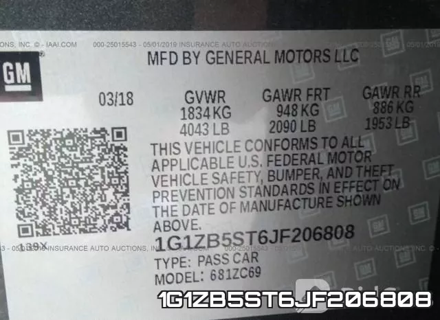 1G1ZB5ST6JF206808 фото 10
