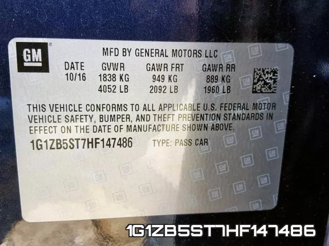 1G1ZB5ST7HF147486 фото 2