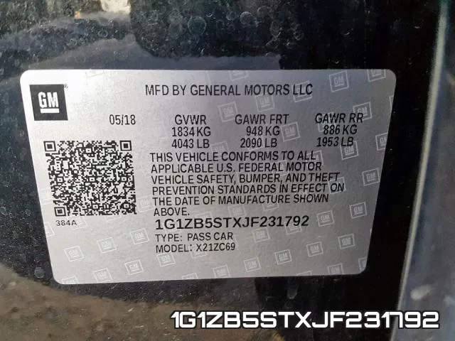 1G1ZB5STXJF231792 фото 2