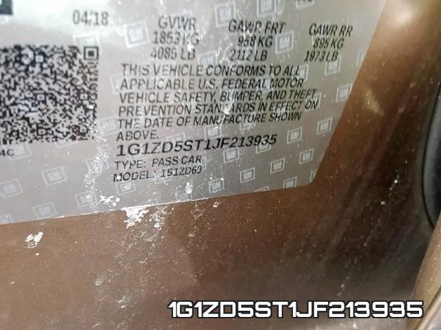 1G1ZD5ST1JF213935 фото 2