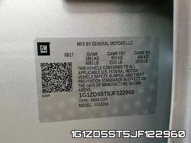 1G1ZD5ST5JF122960 фото 2
