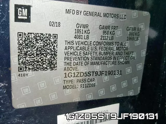 1G1ZD5ST9JF190131 фото 2