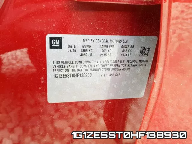 1G1ZE5ST0HF138930 фото 2