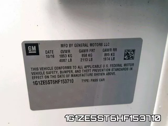 1G1ZE5ST6HF153710 фото 2