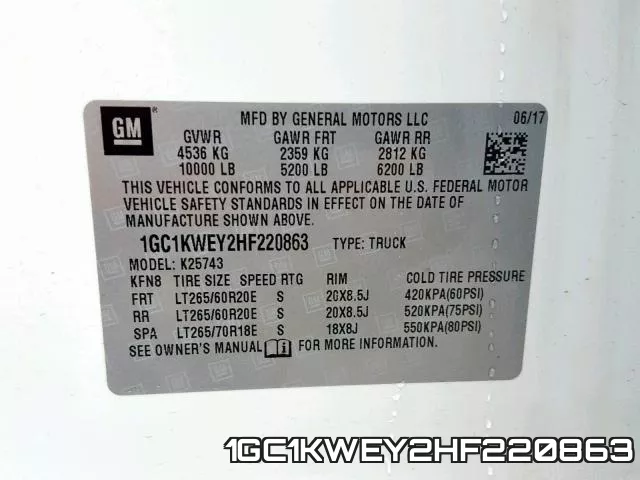 1GC1KWEY2HF220863 фото 2