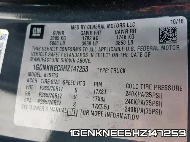 1GCNKNEC6HZ147253 фото 2