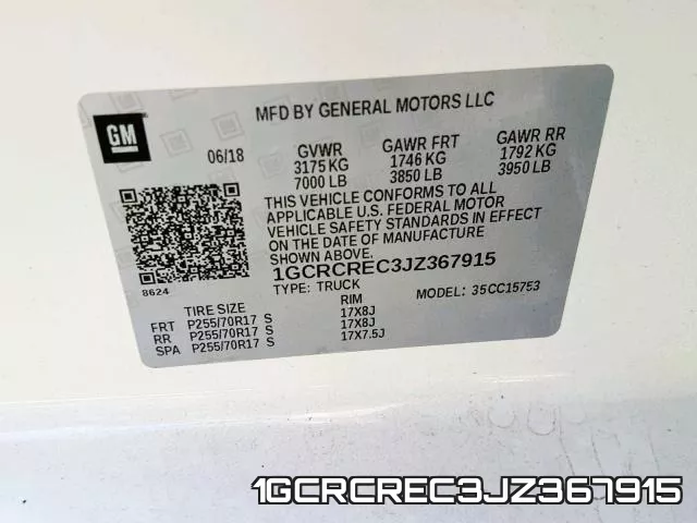 1GCRCREC3JZ367915 фото 2