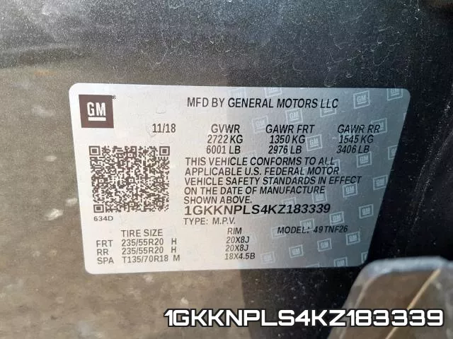 1GKKNPLS4KZ183339 фото 2