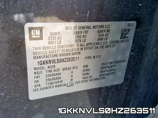 1GKKNVLS0HZ263511 фото 2