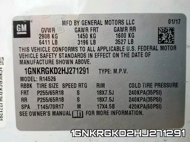 1GNKRGKD2HJ271291 фото 2