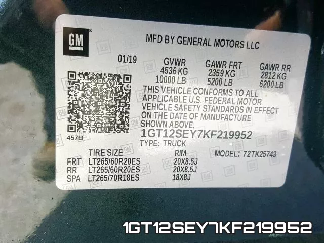 1GT12SEY7KF219952 фото 2