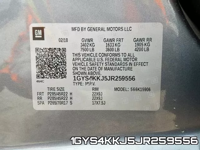 1GYS4KKJ5JR259556 фото 2